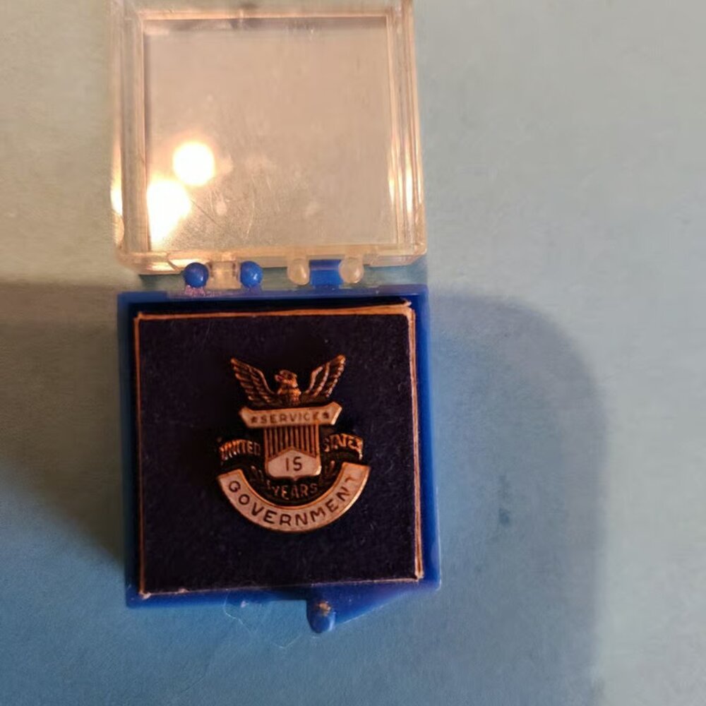 VINTAGE 15 Year United States Government pin